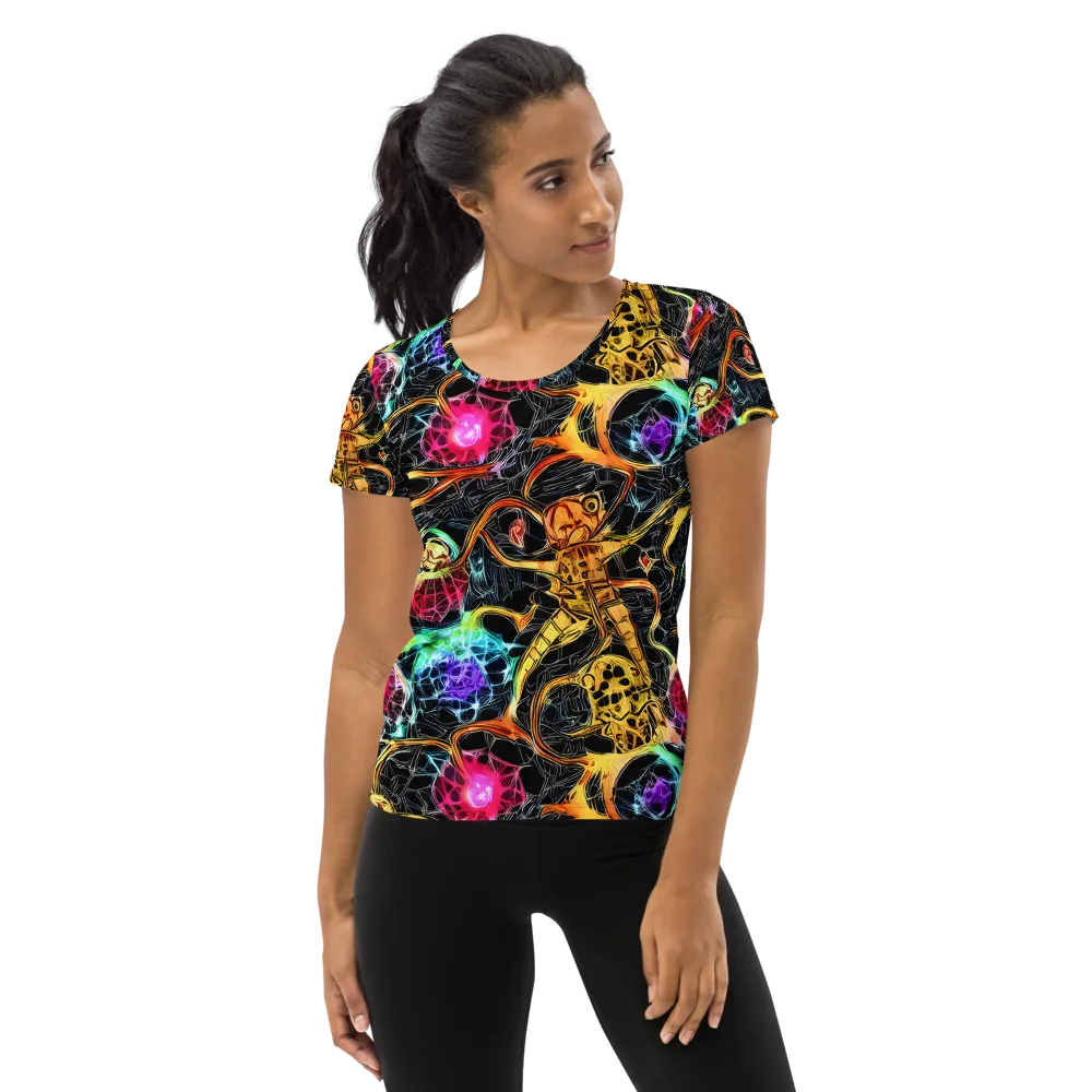 Psychedelic Pulsar on Women's Athletic T-Shirt — Front