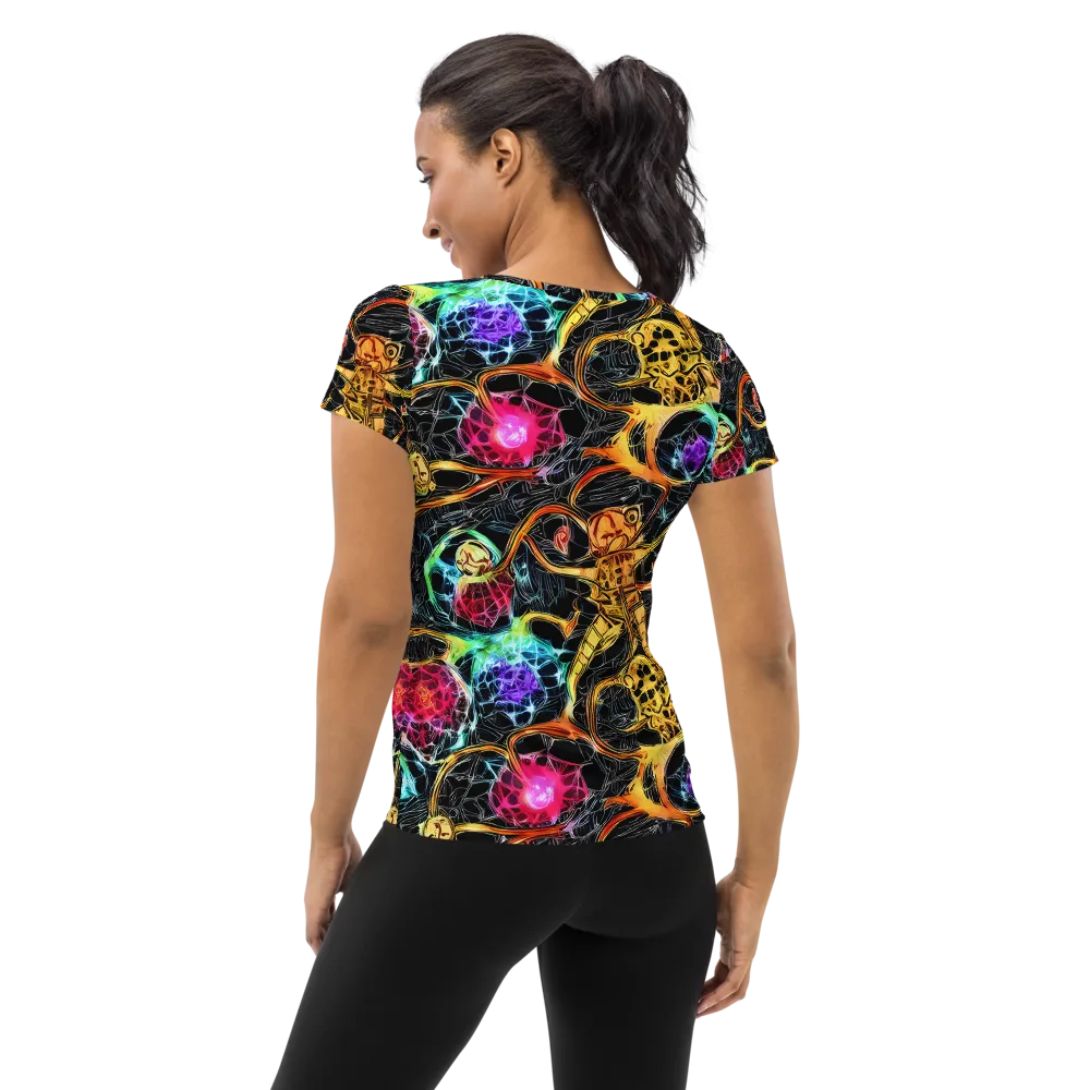 Psychedelic Pulsar on Women's Athletic T-Shirt — Back