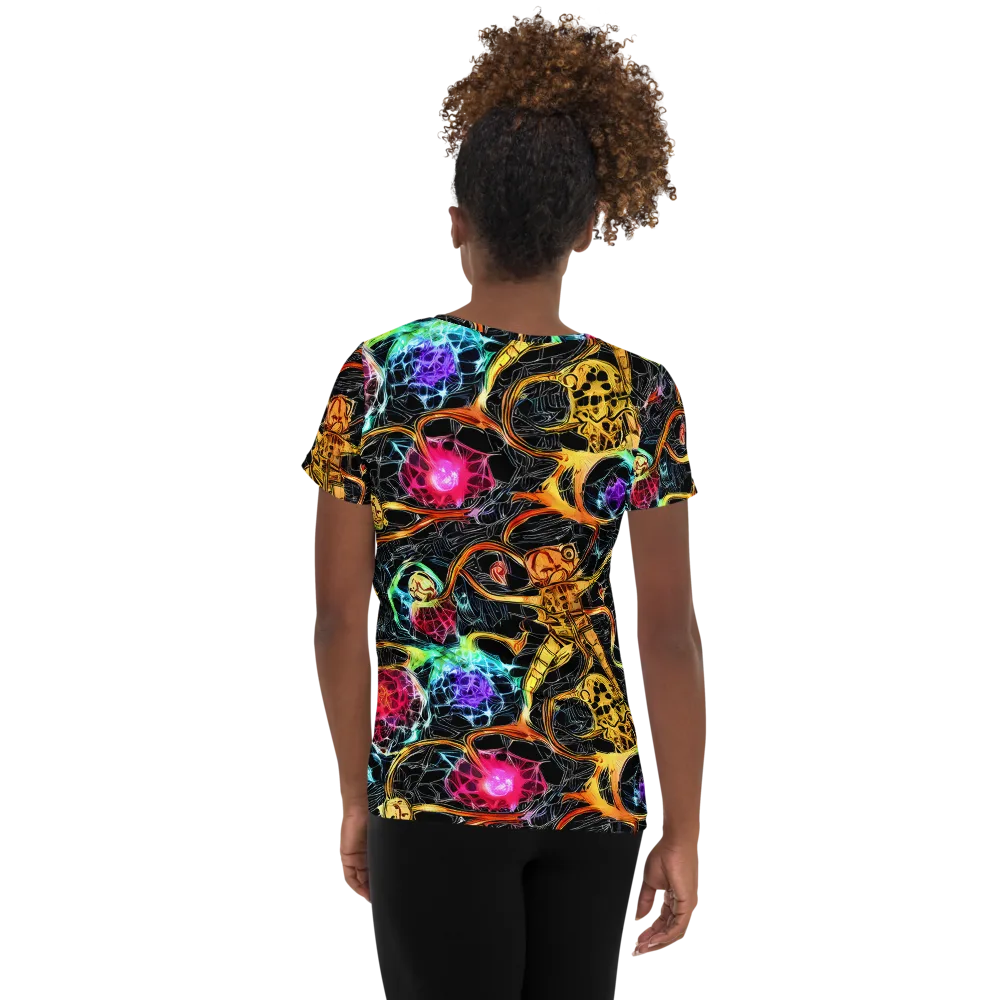 Psychedelic Pulsar on Women's Athletic T-Shirt — Back