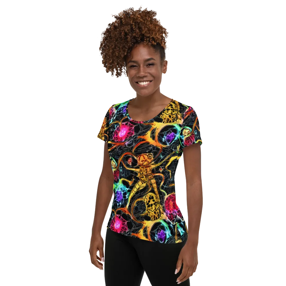 Psychedelic Pulsar on Women's Athletic T-Shirt — Left