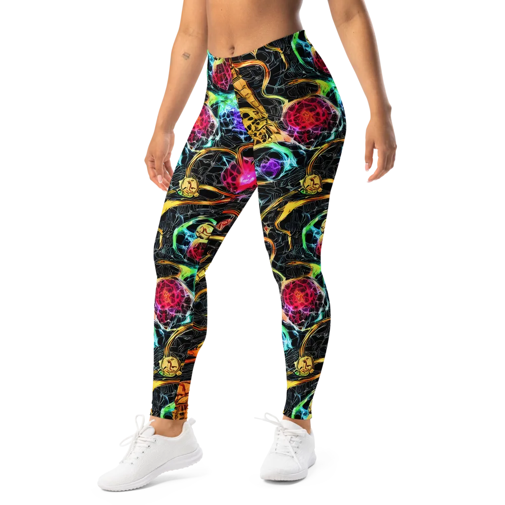 Psychedelic Pulsar on Leggings — Left Front