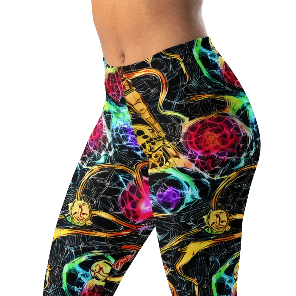 Psychedelic Pulsar on Leggings — Left Front