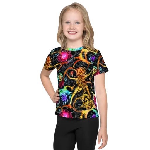 Psychedelic Pulsar on a Kids Crew Neck T-Shirt