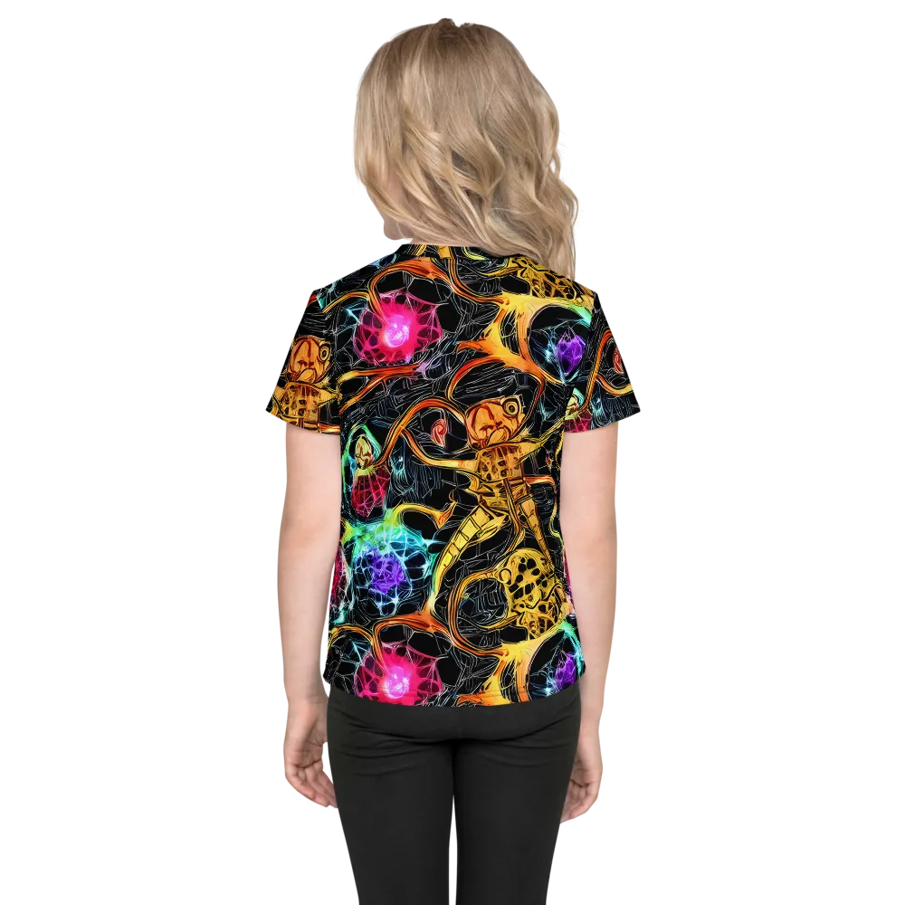 Psychedelic Pulsar on Kids Crew Neck T-Shirt — Back