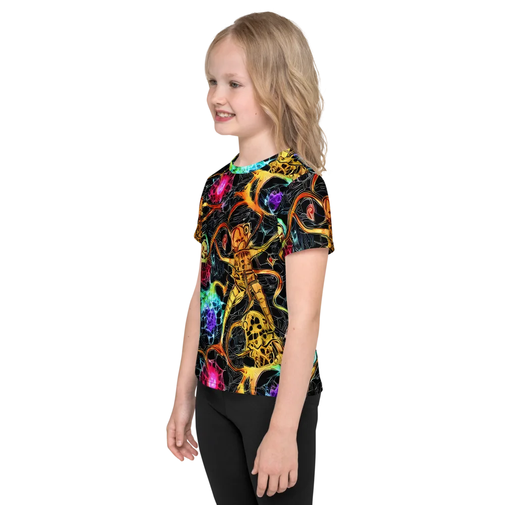 Psychedelic Pulsar on Kids Crew Neck T-Shirt — Left