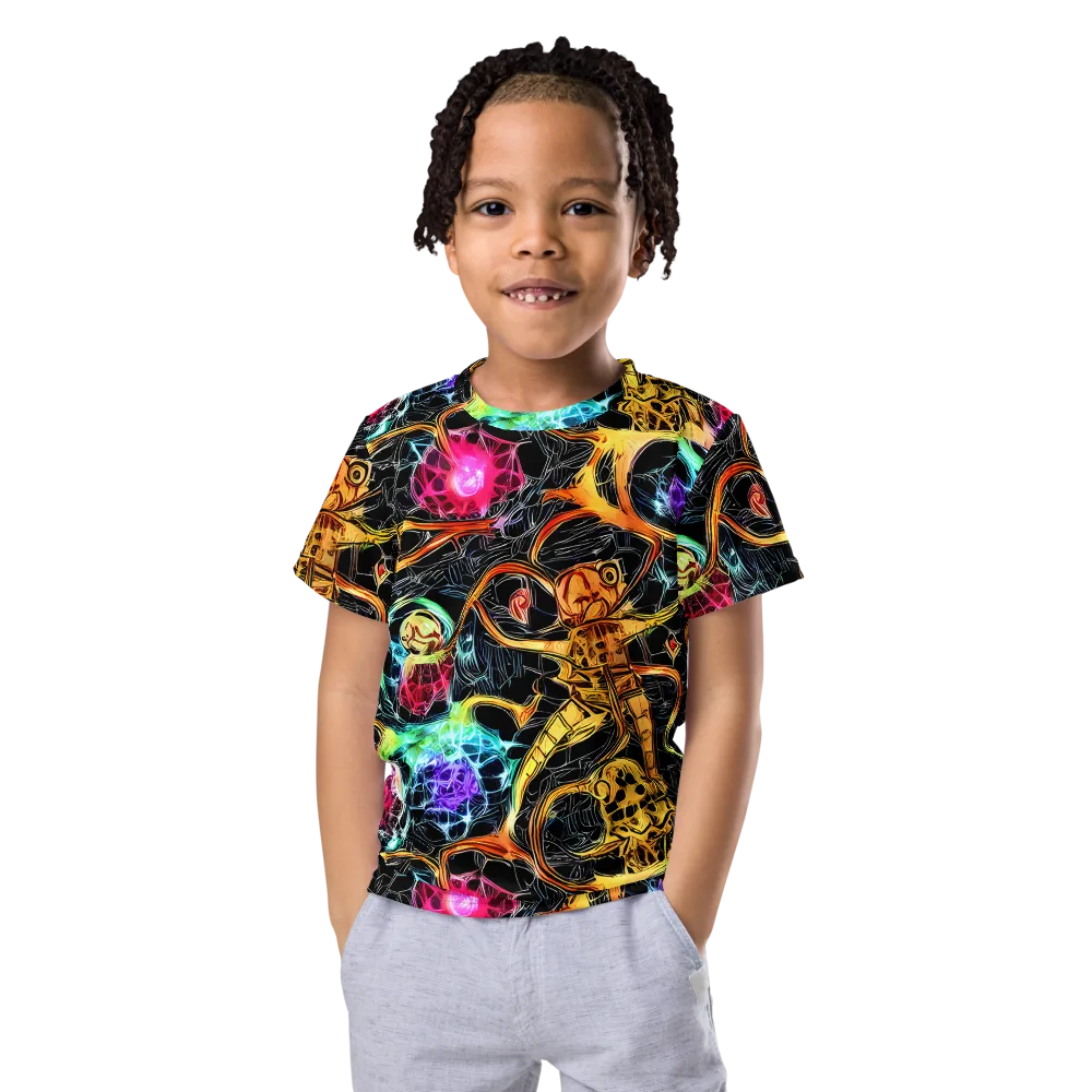 Psychedelic Pulsar on Kids Crew Neck T-Shirt — Front