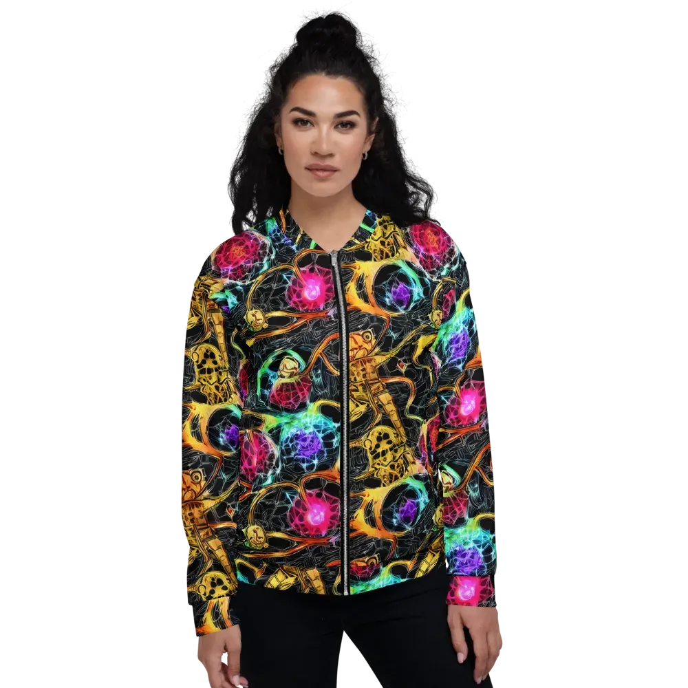 Psychedelic Pulsar on Bomber Jacket — Front