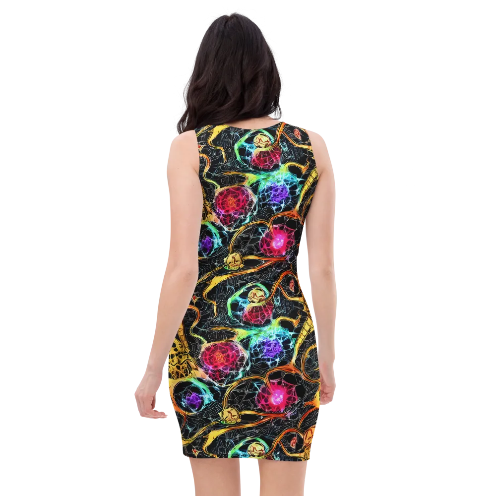 Psychedelic Pulsar on Bodycon Dress — Back