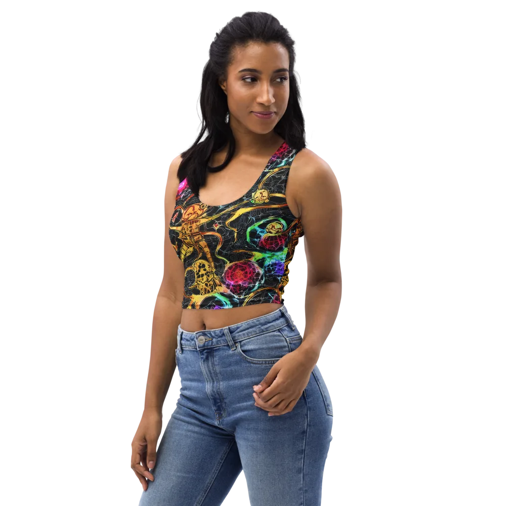 Psychedelic Pulsar on Crop Top — Left Front