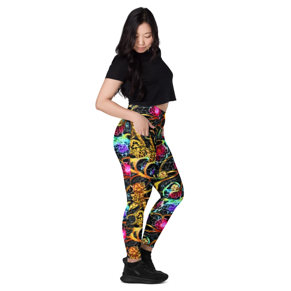 Psychedelic Pulsar on Leggings with Pockets — Right