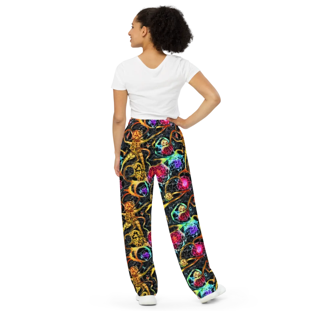 Psychedelic Pulsar on Wide-Leg Pants — Back