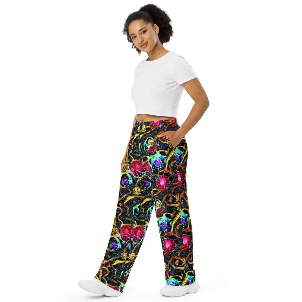Psychedelic Pulsar on Wide-Leg Pants — Left Front