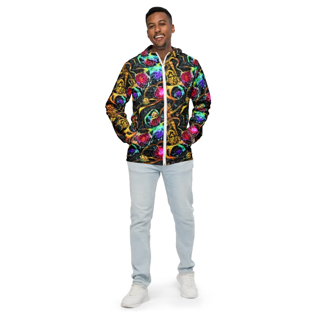 Psychedelic Pulsar on Men's Windbreaker — Front