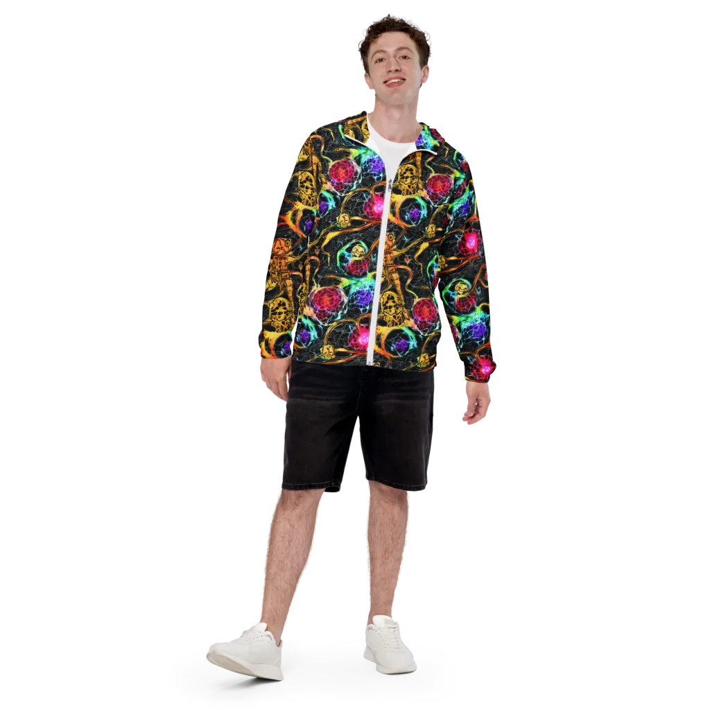Psychedelic Pulsar on Men's Windbreaker — Front