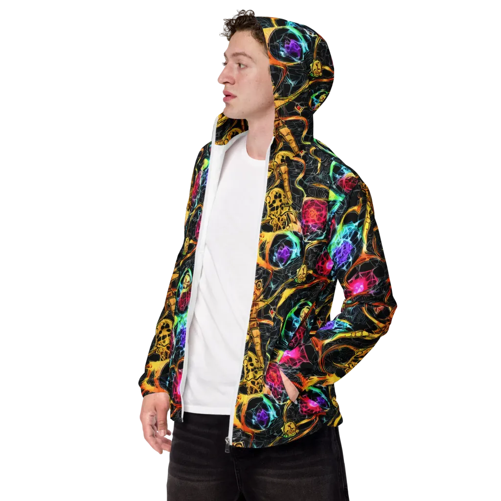 Psychedelic Pulsar on Men's Windbreaker — Left Front