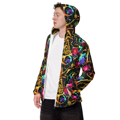 Psychedelic Pulsar on a Men's Windbreaker