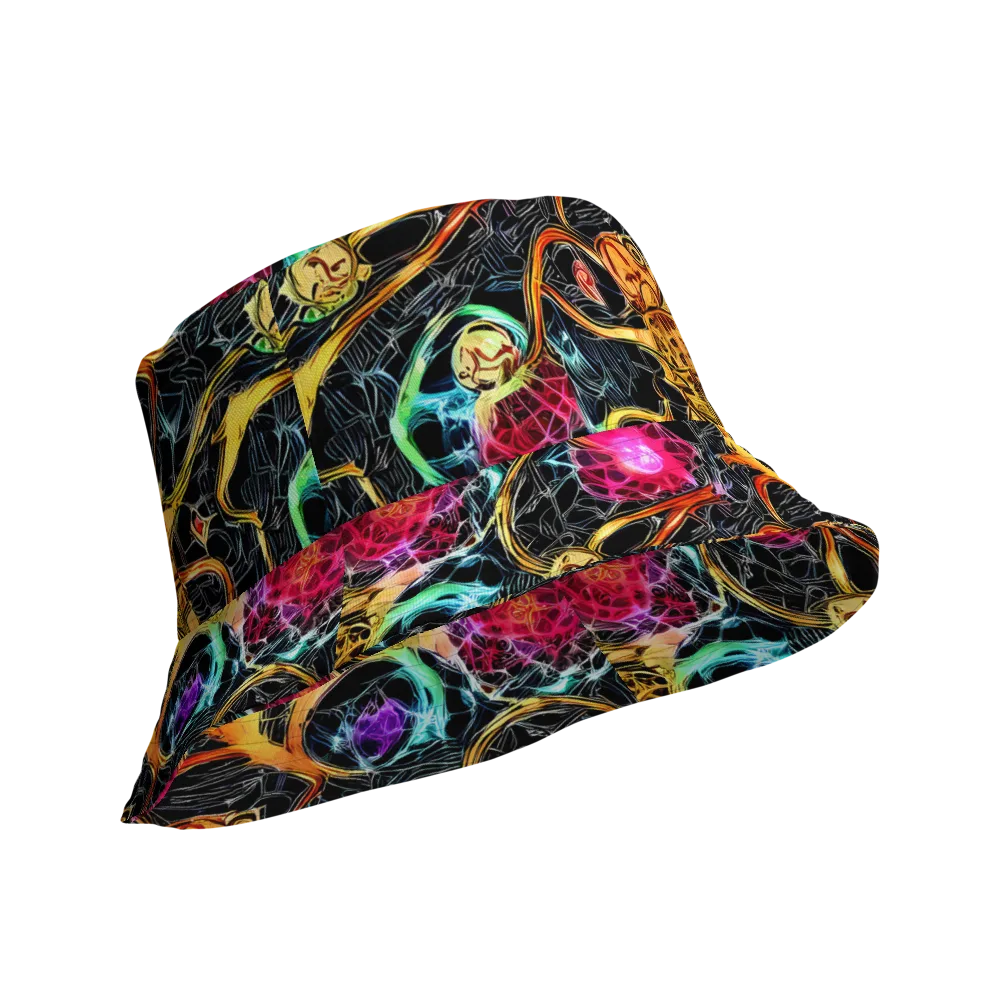 Psychedelic Pulsar on Reversible Bucket Hat — Product details Outside
