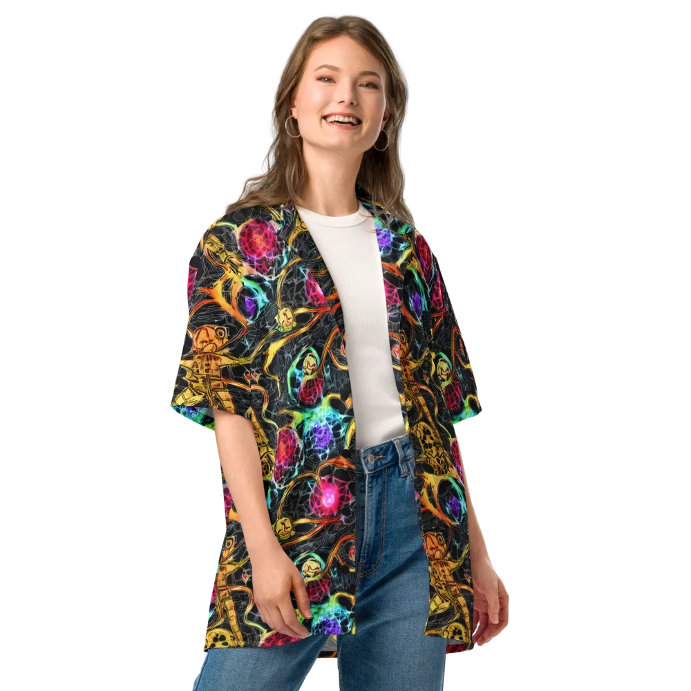 Psychedelic Pulsar on Button Shirt — Front