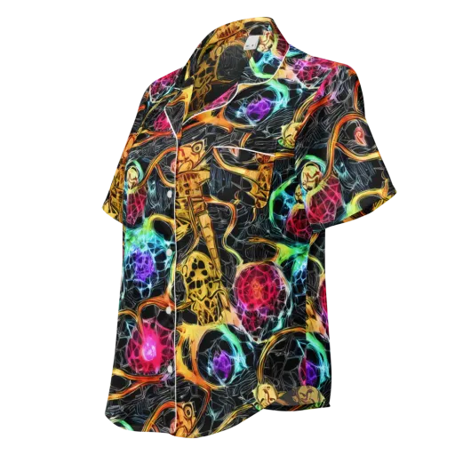 Psychedelic Pulsar on a Women's Short Sleeve Pajama Top