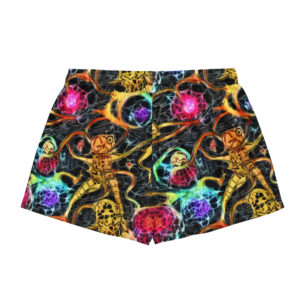 Psychedelic Pulsar on Women's Pajama Shorts — Back