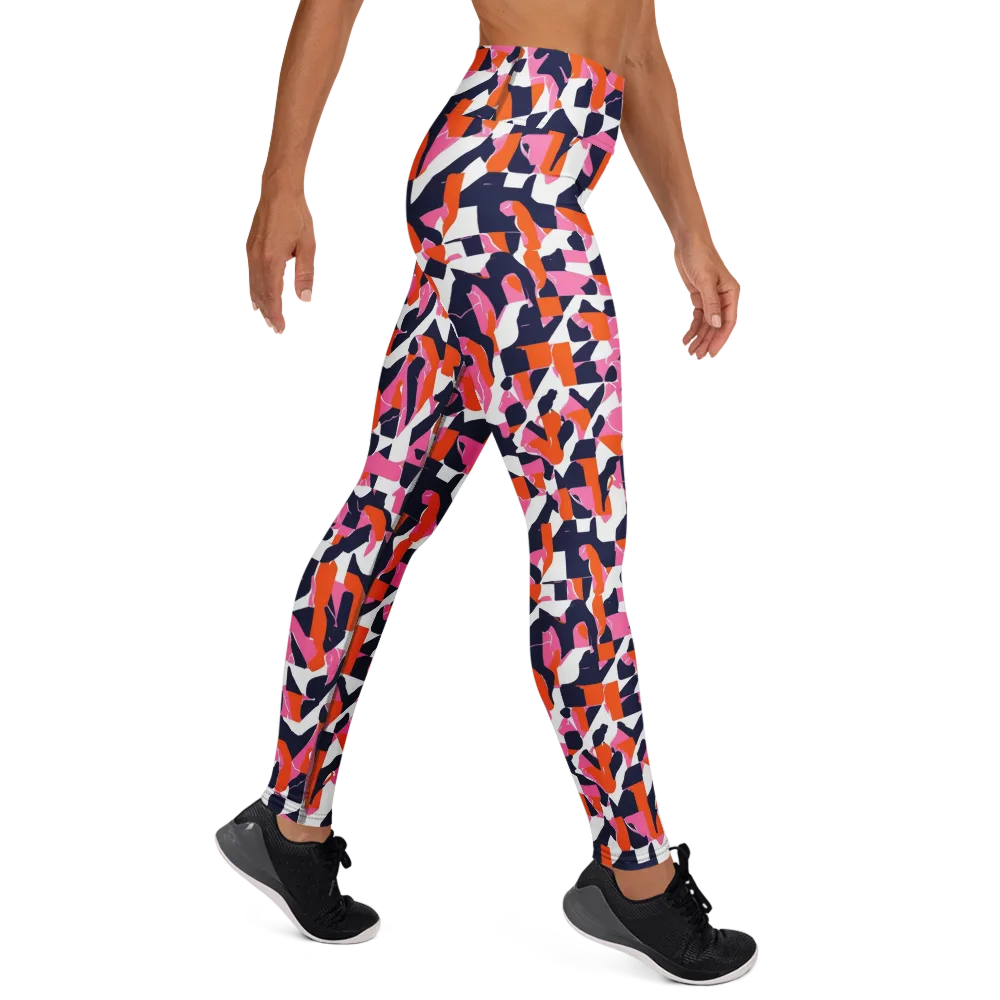Flamingo Static on Yoga Leggings — Right