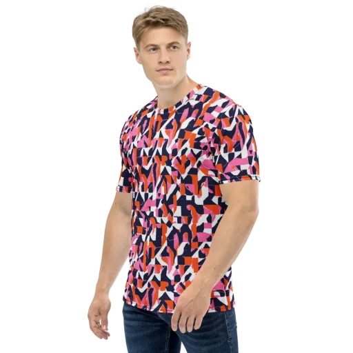 Flamingo Static on a Men's Crew Neck T-Shirt