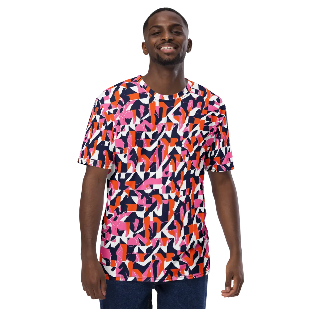 Flamingo Static on Men's Crew Neck T-Shirt — Front