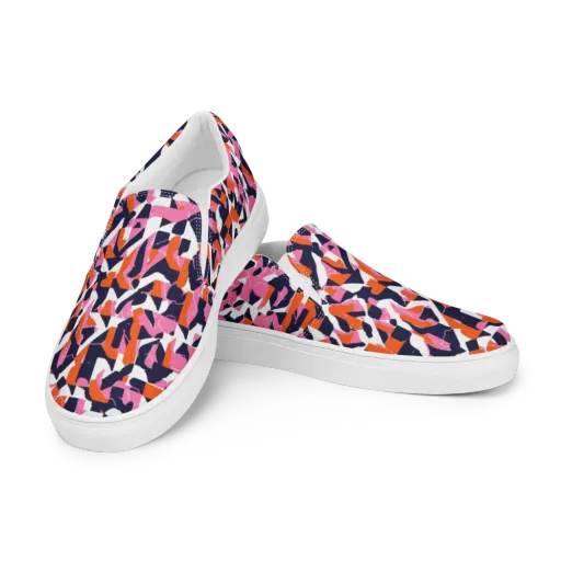 Flamingo Static on a Men's Slip-On Canvas Shoes