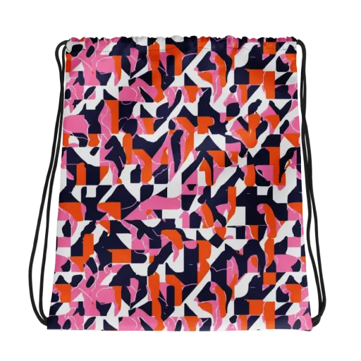 Flamingo Static on a Drawstring Bag