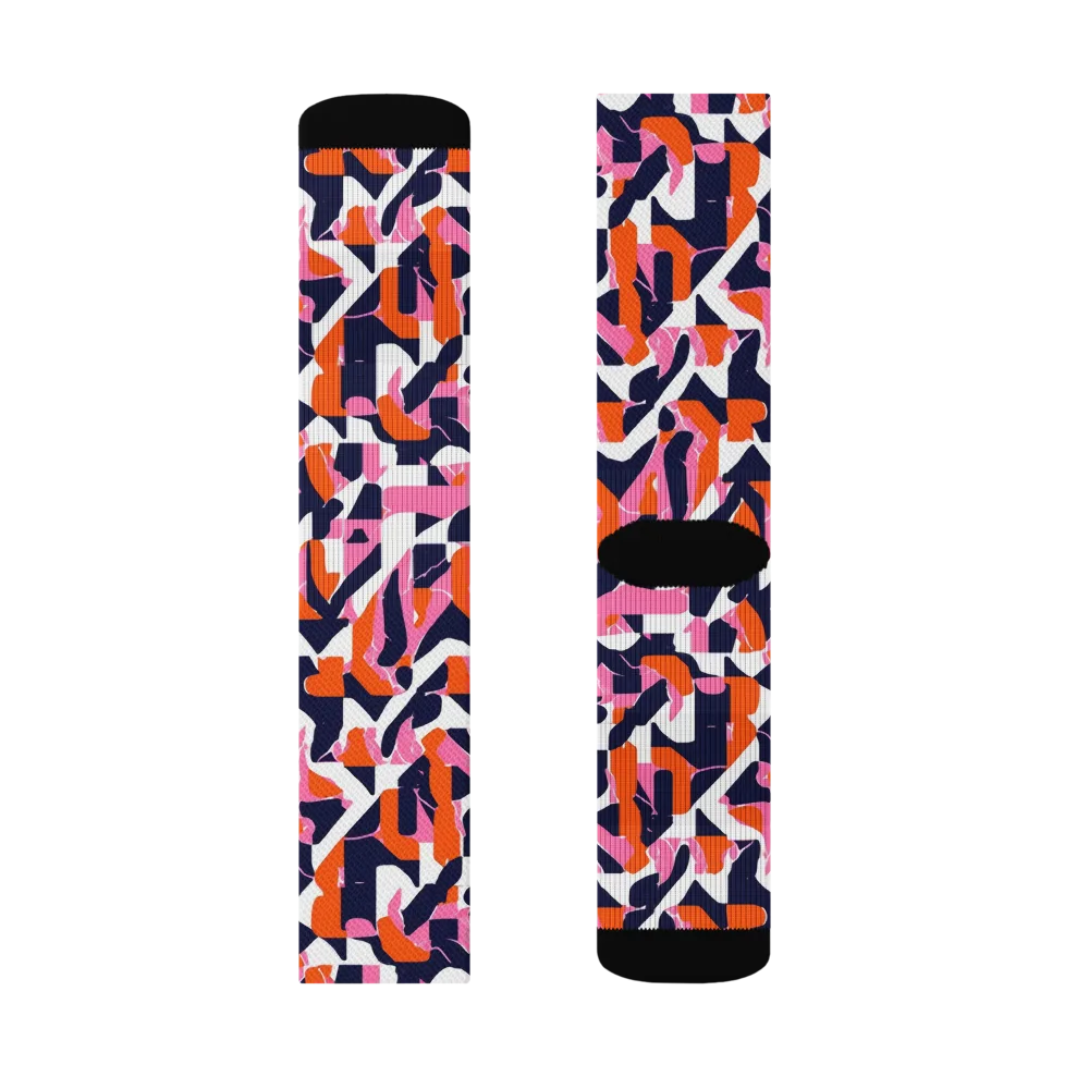 Flamingo Static on Socks — Left Sock