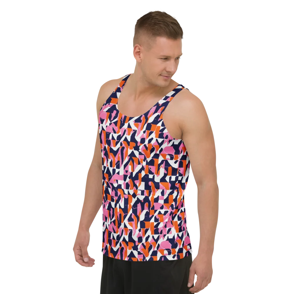 Flamingo Static on Men's Tank Top — Left Front