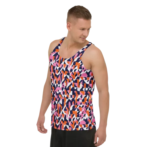 Flamingo Static on a Men's Tank Top