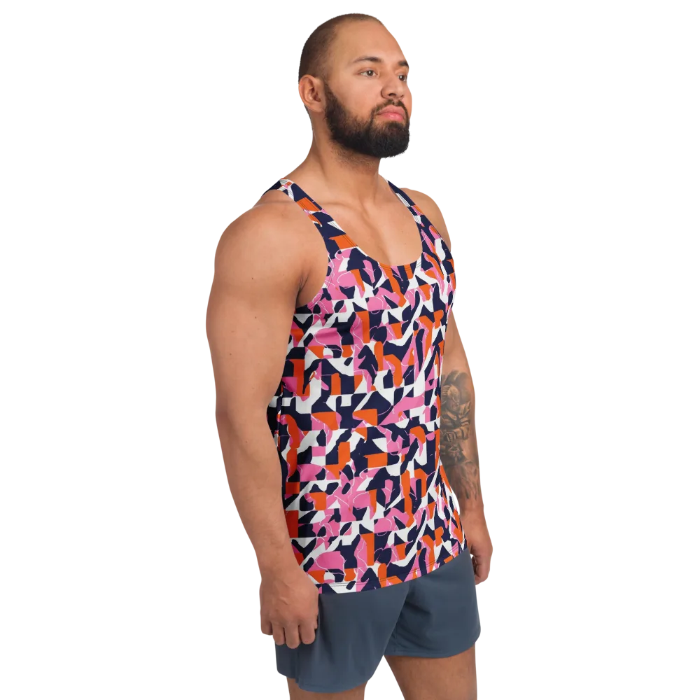 Flamingo Static on Men's Tank Top — Right Front
