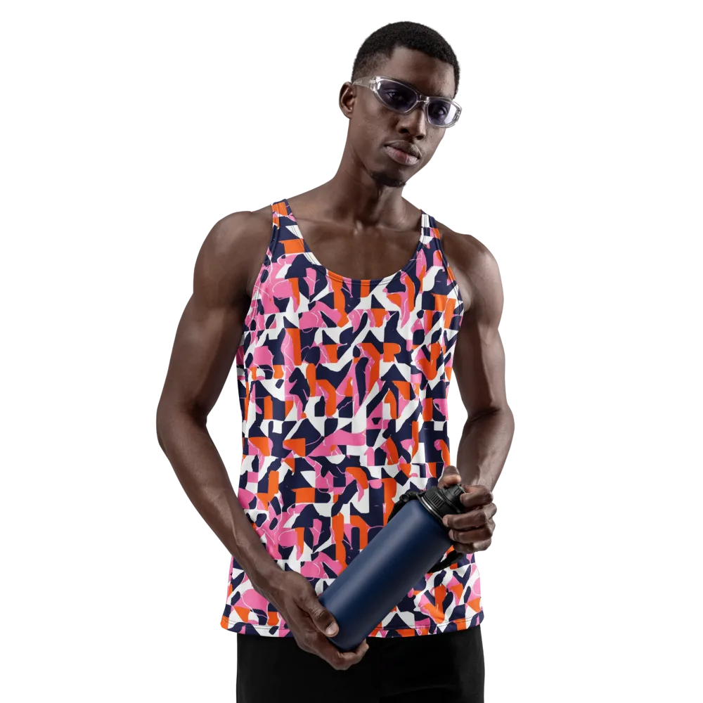 Flamingo Static on Men's Tank Top — Front