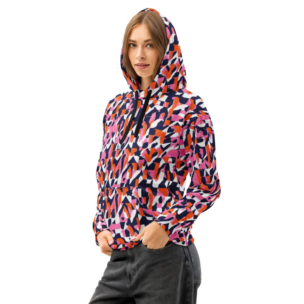 Flamingo Static on Cotton Hoodie — Left Front