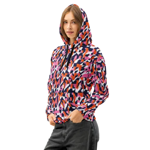 Flamingo Static on a Cotton Hoodie