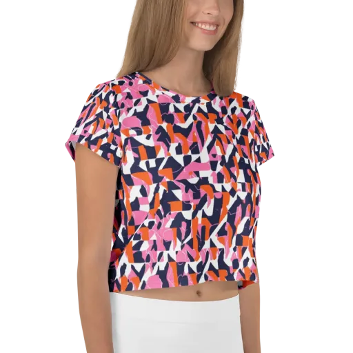 Flamingo Static on a Crop Tee