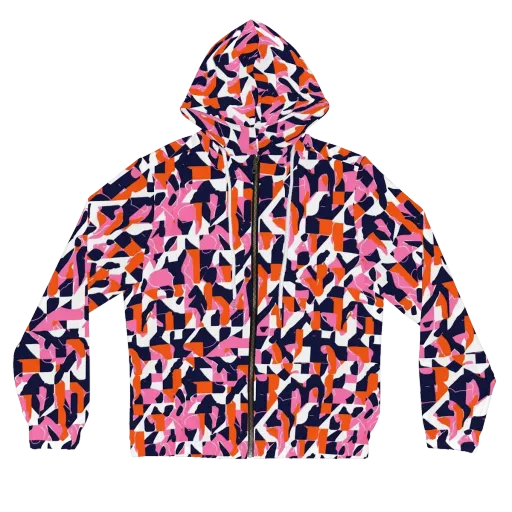 Flamingo Static on a Women's Full-Zip Hoodie
