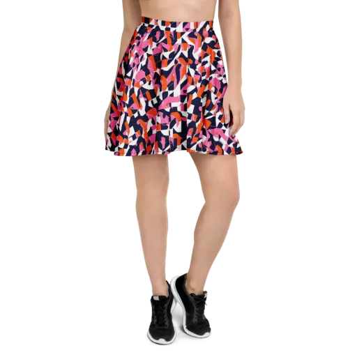 Flamingo Static on a Skater Skirt