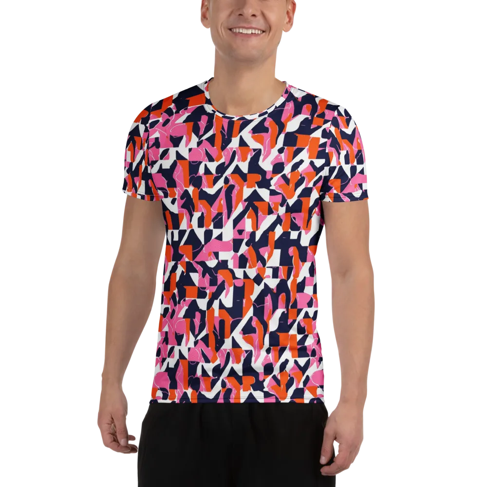 Flamingo Static on Men's Athletic T-Shirt — Front