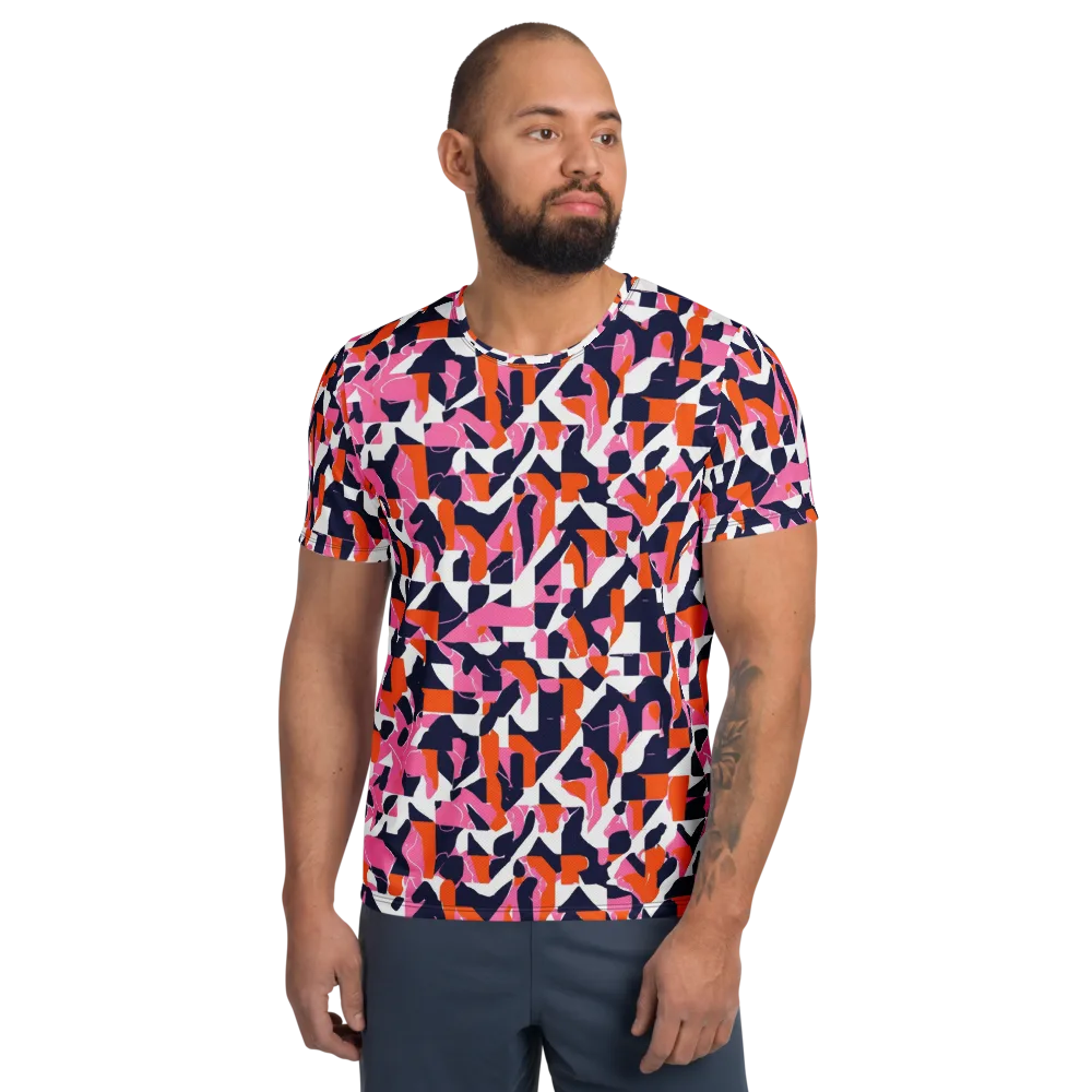 Flamingo Static on Men's Athletic T-Shirt — Front