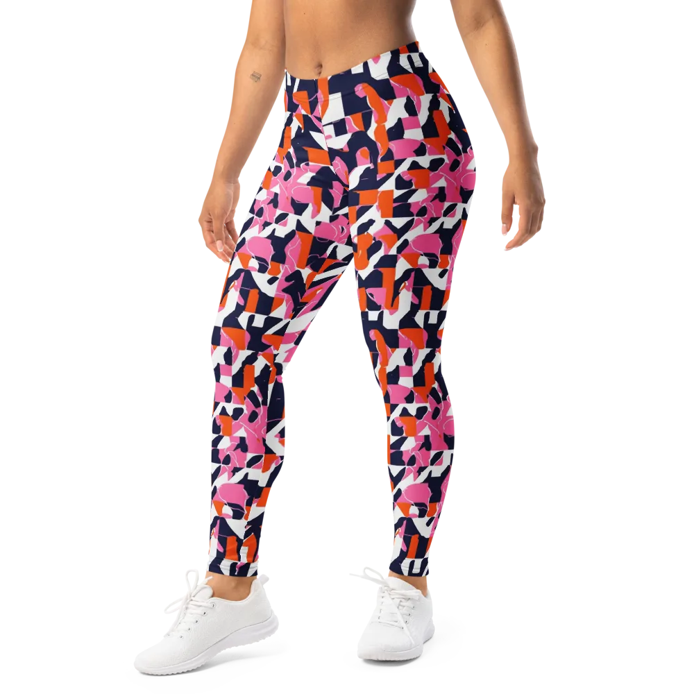 Flamingo Static on Leggings — Left Front