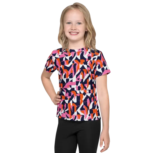 Flamingo Static on a Kids Crew Neck T-Shirt