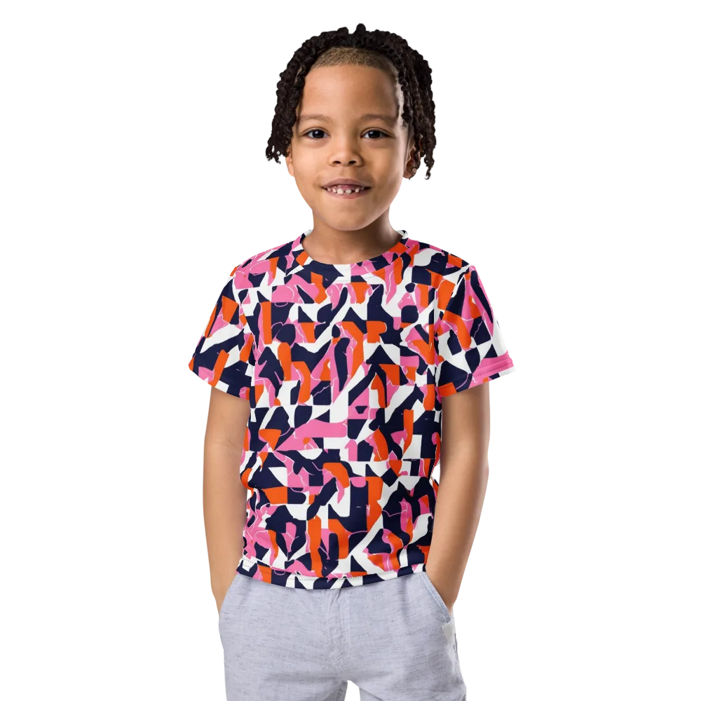 Flamingo Static on Kids Crew Neck T-Shirt — Front