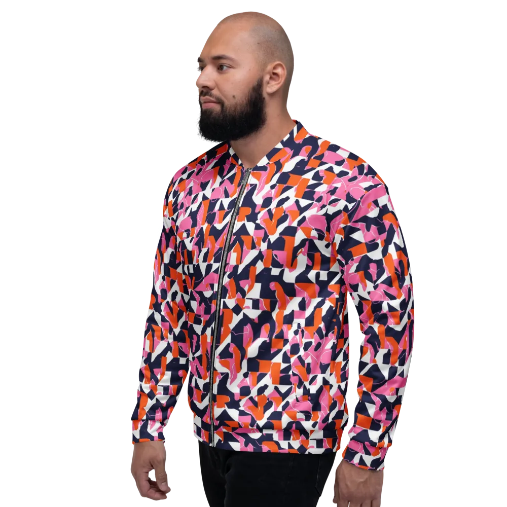 Flamingo Static on Bomber Jacket — Left