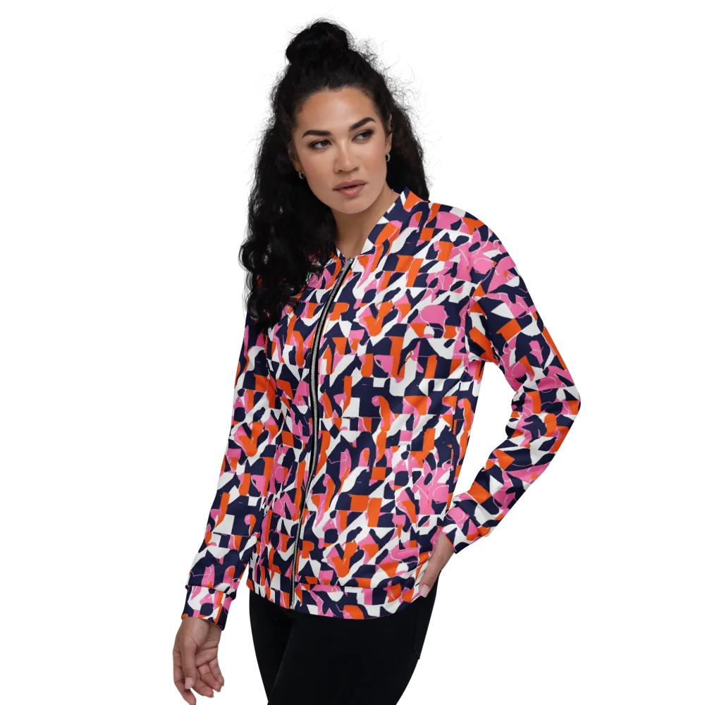Flamingo Static on Bomber Jacket — Left