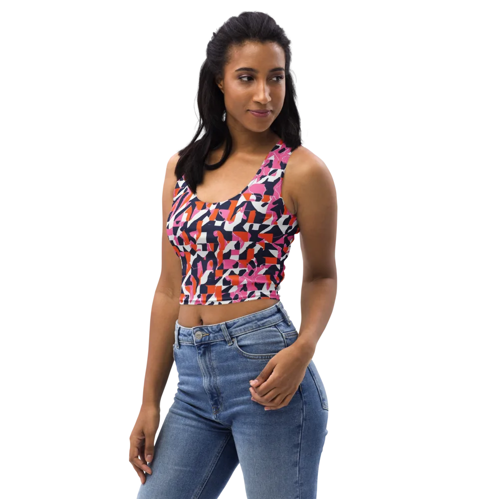 Flamingo Static on Crop Top — Left Front