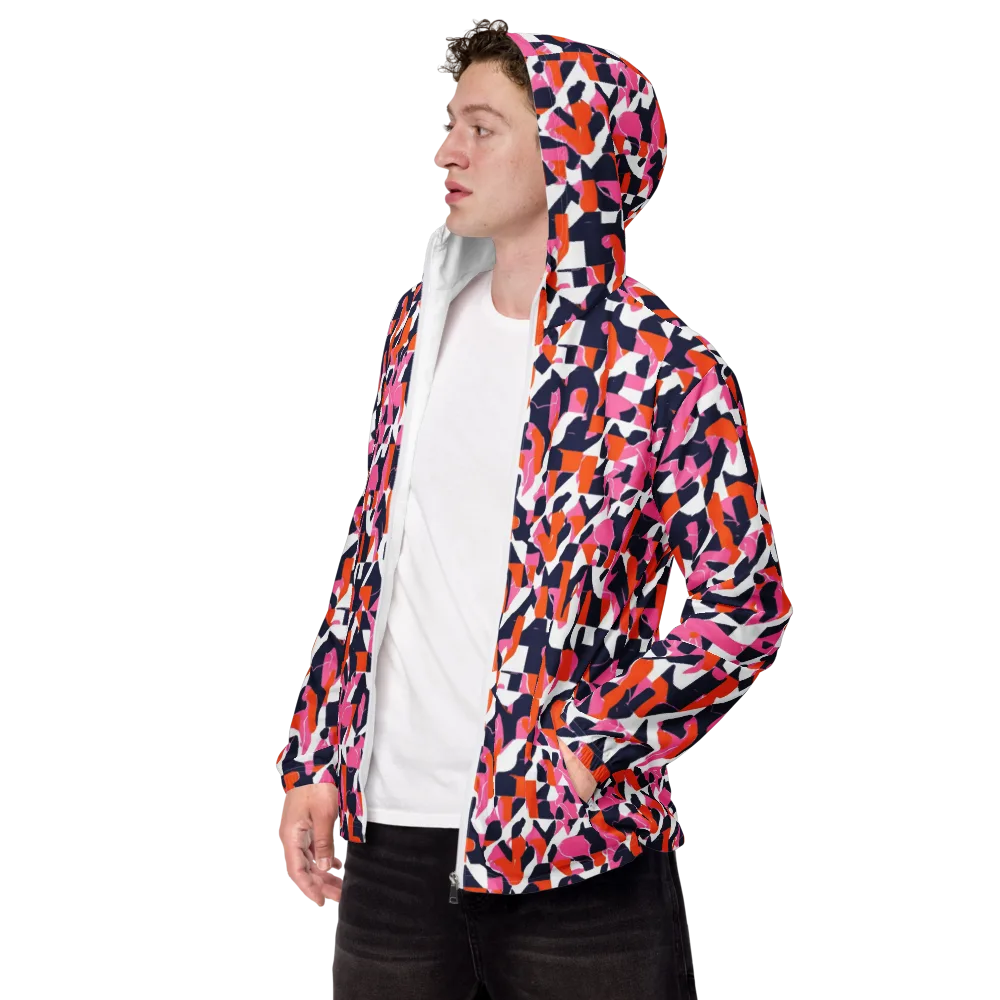 Flamingo Static on Men's Windbreaker — Left Front