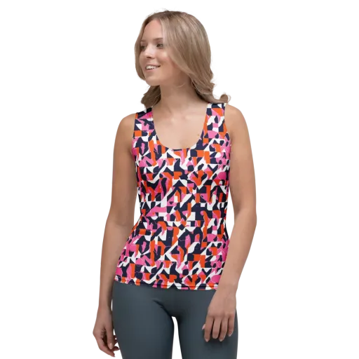 Flamingo Static on a Women's Tank Top