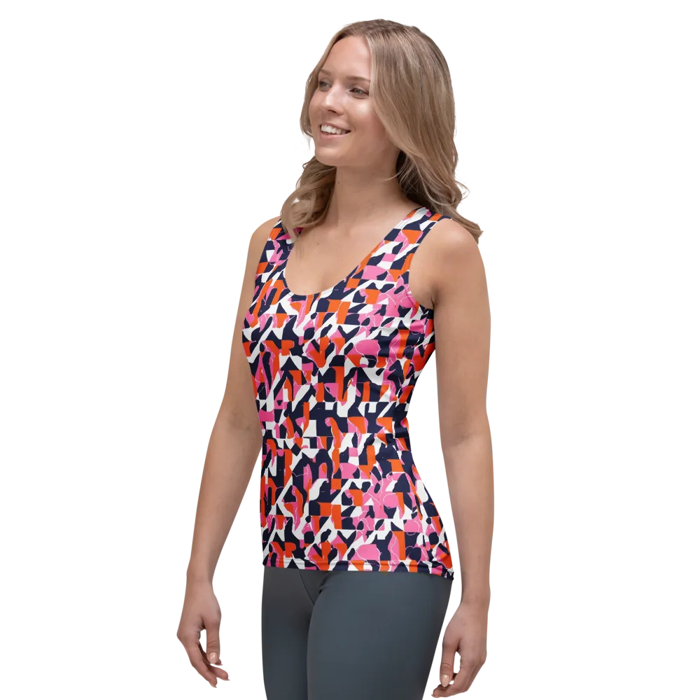 Flamingo Static on Women's Tank Top — Left Front